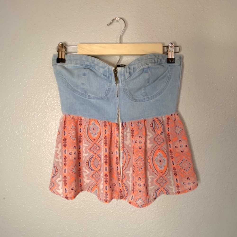 Rue 21 tube top Jean texture